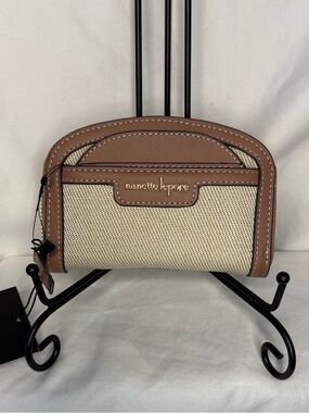 Nanette Lepore Tan and Cream Textured Wallet